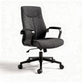 Chaise de bureau ergonomique en tissu gris avec accoudoirs réglables 45 x 60 x 100cm