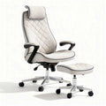 Chaise de bureau ergonomique avec repose-pieds en tissu gris clair 60 x 60 x 110cm