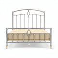 Lit en métal argenté 200 x 150 x 100cm avec sommier inclus
