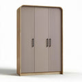 Armoire en bois avec portes en pvc beige 180 x 120 x 50cm pour rangement
