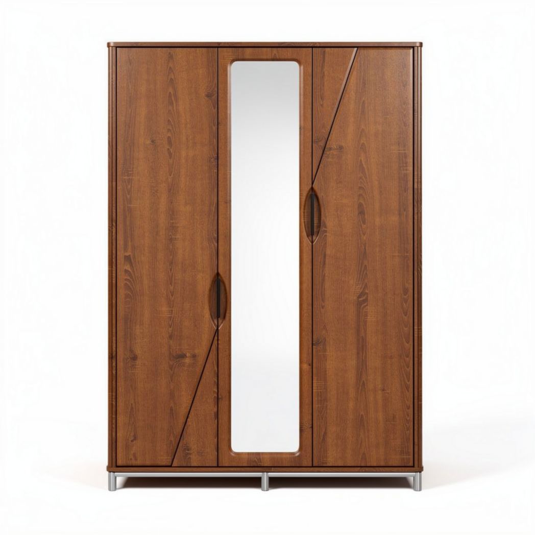 Armoire en bois avec miroir dimensions 80 x 45 x 180cm couleur chêne naturel